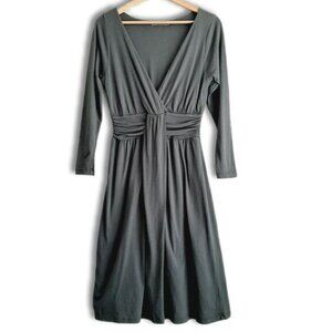 VELVET | by Graham & Spencer Cotton Jersey Midi Dress Soft Gathered Pleats Sz M